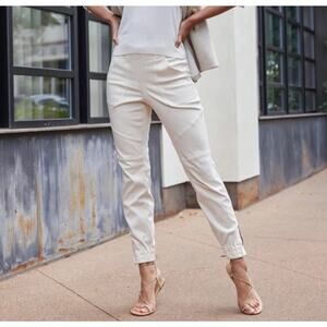 Spanx Stretch Twill Cargo Jogger Pants Women’s Small Ivory White Professional